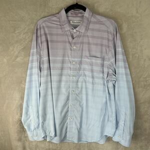Tommy Bahama Shirt Mens Medium Purple Blue Hombre The Siesta Key Button Down